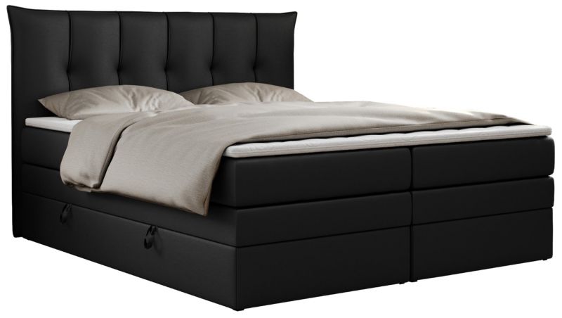 Łóżko kontynentalne MKS Meble PREMIUM 10 KING 180x200 H3 Czarny ecoskóra 1szt.