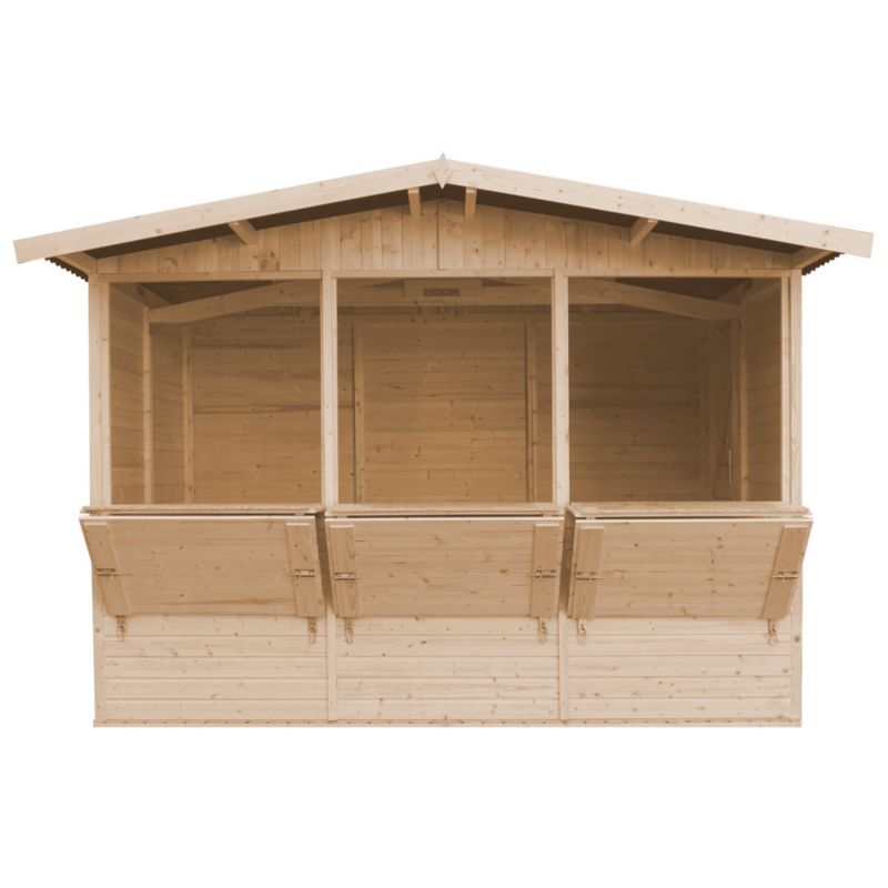 Drewniany pawilon-kiosk ogrodowy Timbela 6 m² M150A drewno naturalne, 3 okna, 1 szt.