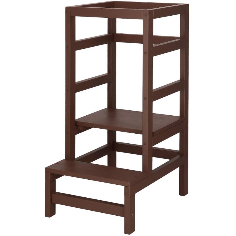 Kitchen helper Springos pomocnik kuchenny 4-poziomowy podest dla dzieci 90 cm brązowy 1 szt.