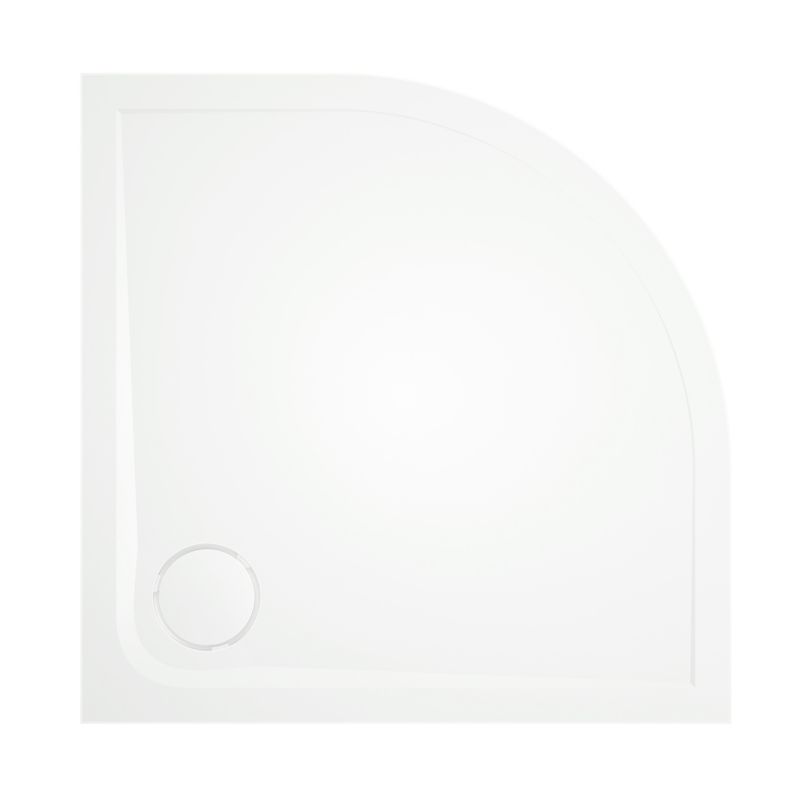 Brodzik konglomeratowy GoodHome Teesta półookrągły 90 x 2,7 cm biały