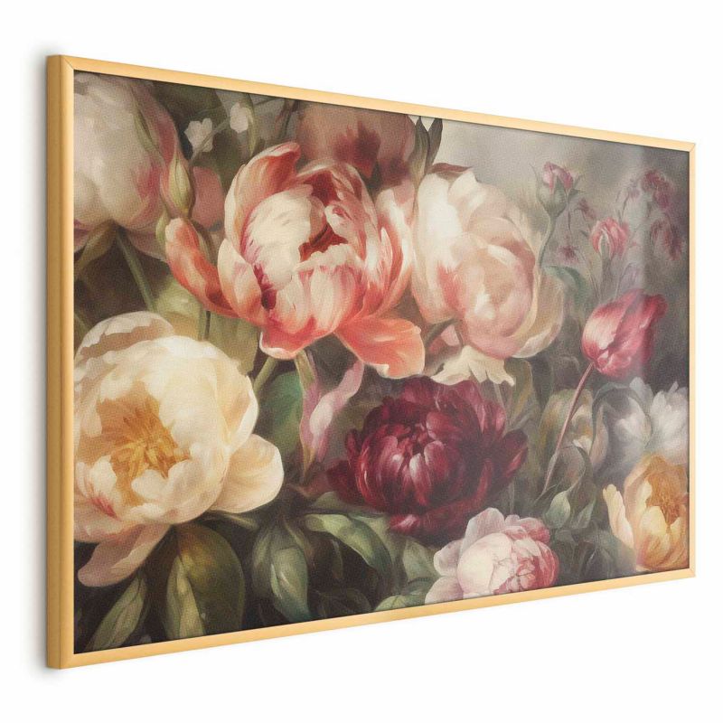 Plakat Artgeist Piwonie 42x29,7 cm z ramą złotą 1 szt