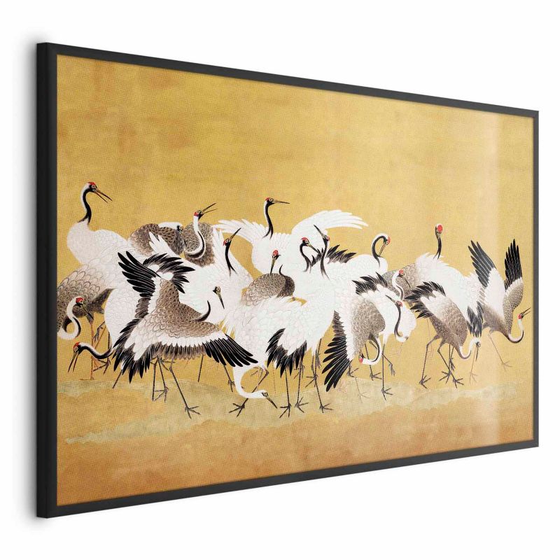 Plakat Artgeist Japońskie żurawie 60x40 cm z ramą czarną 1 szt