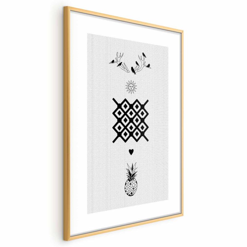 Plakat Artgeist Szczęście 40x60 cm z ramą złotą 1 szt