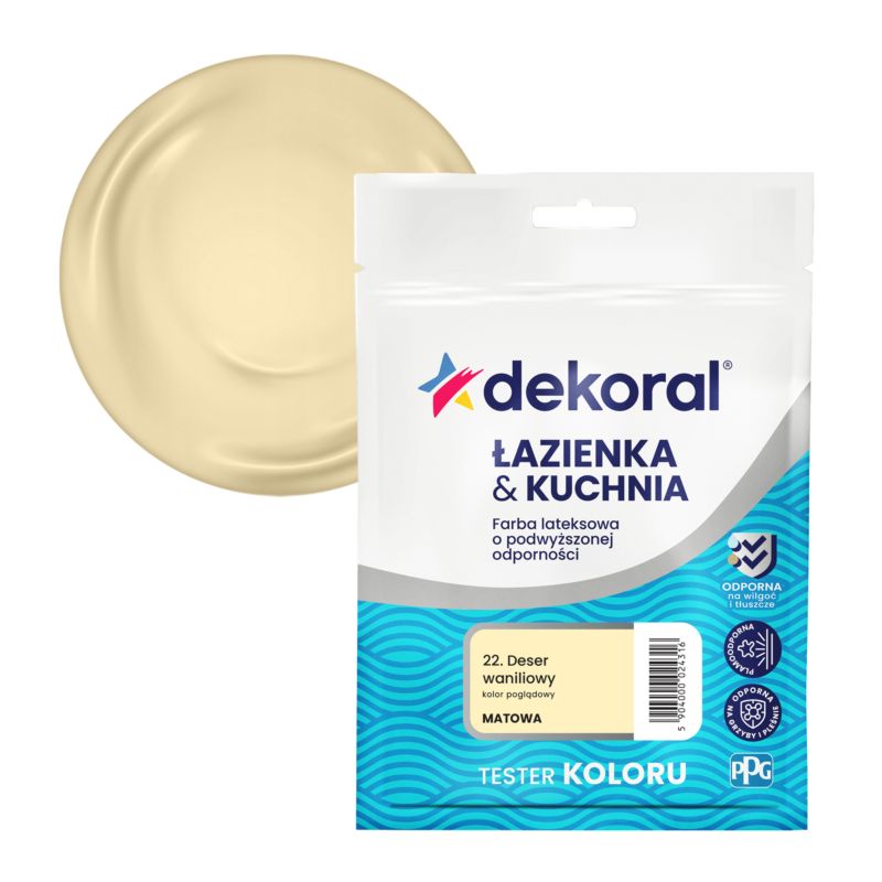 Tester farby kolorowej Dekoral Łazienka & Kuchnia deser waniliowy 0,03 l