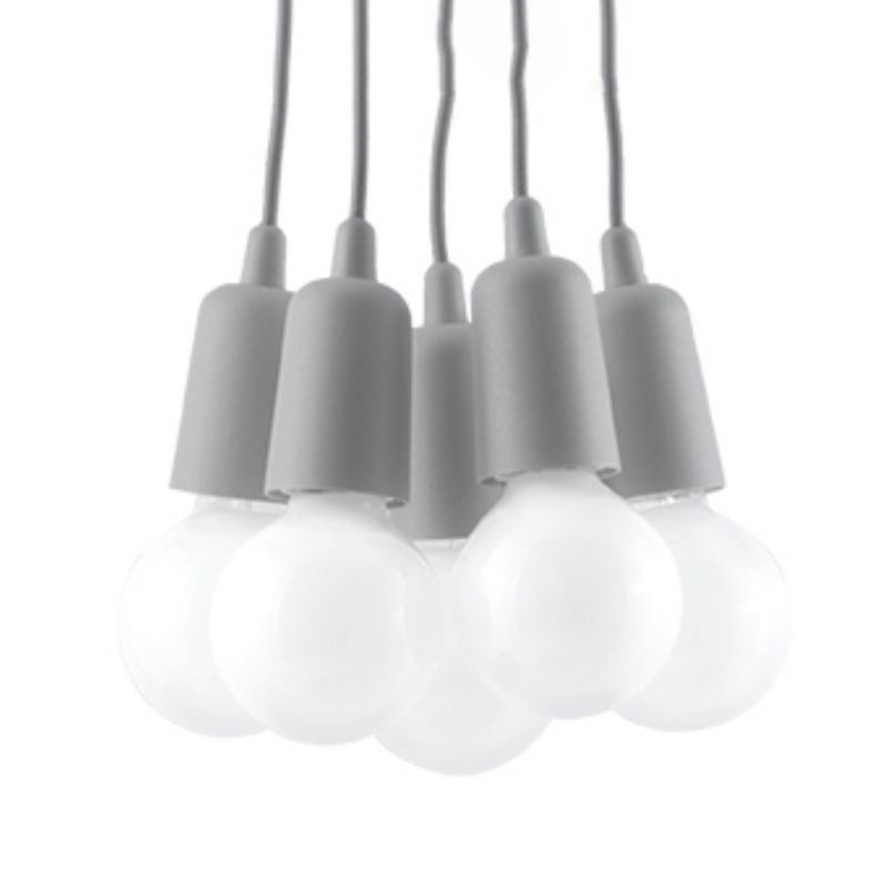 Lampa wisząca Sollux Lighting DIEGO 5 szara 1 szt.