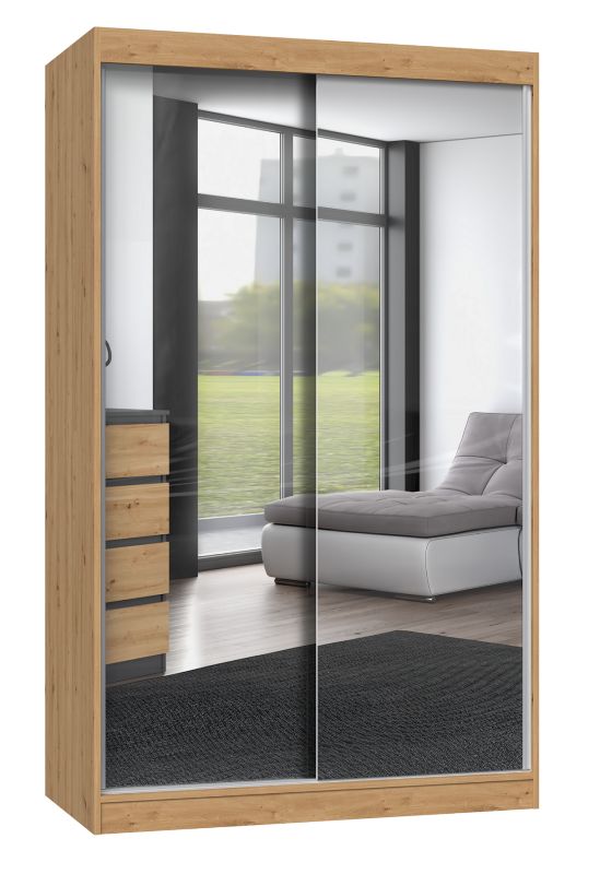 Szafa Przesuwna Topeshop IGA 120 CM DRZWI 2 LUSTRA DĄB ARTISAN 61x120x200 cm 1 szt.