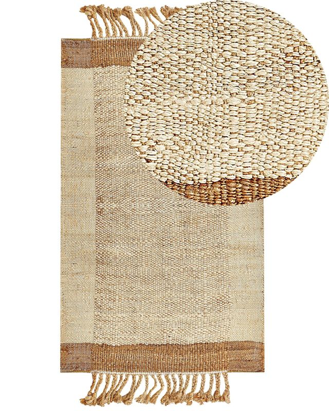 Dywan z juty 80 x 150 cm beżowy Dedemli 1 szt.