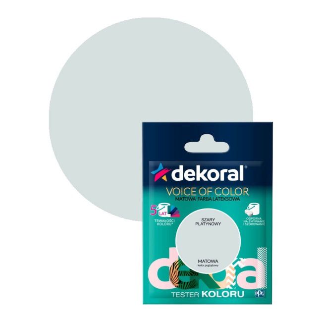 Testerfarby kolorowej Dekoral Voice of Color szary platynowy 0,05 l