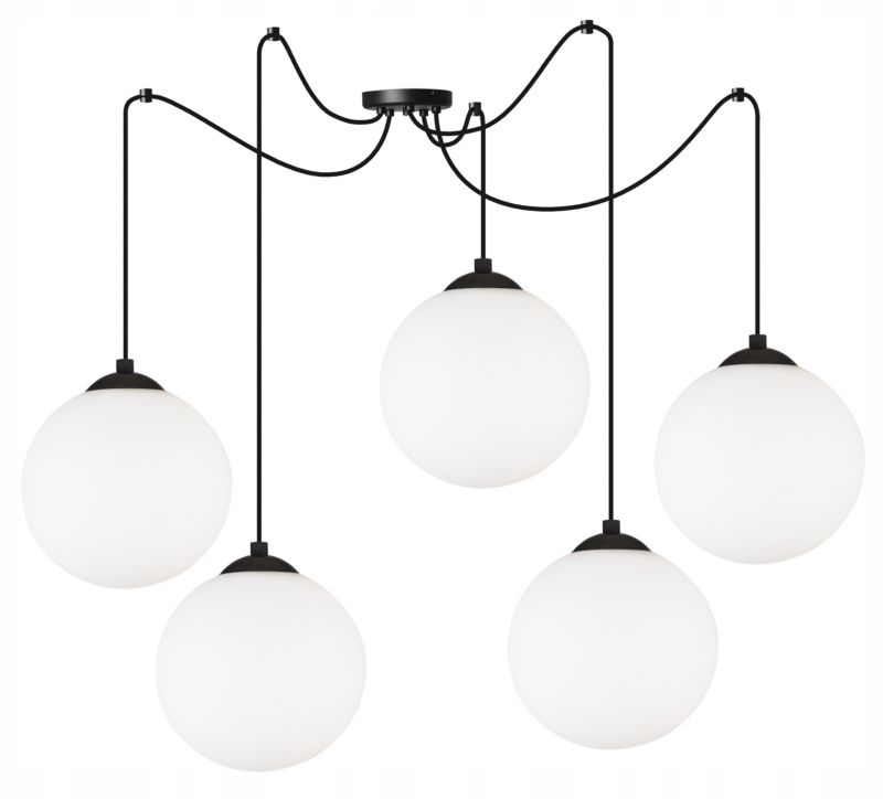 Lampa sufitowa wisząca Light Home LH Florence Pająk 5x E27 60W czarny/biały 18cm 1szt.