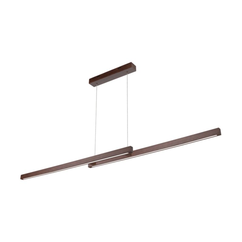 Drewniana Lampa Wisząca SPOT Light Double 2xLED 22.5W Drewno Bukowe Orzechowe FSC, Ściemniacz Dotykowy, 1 szt.