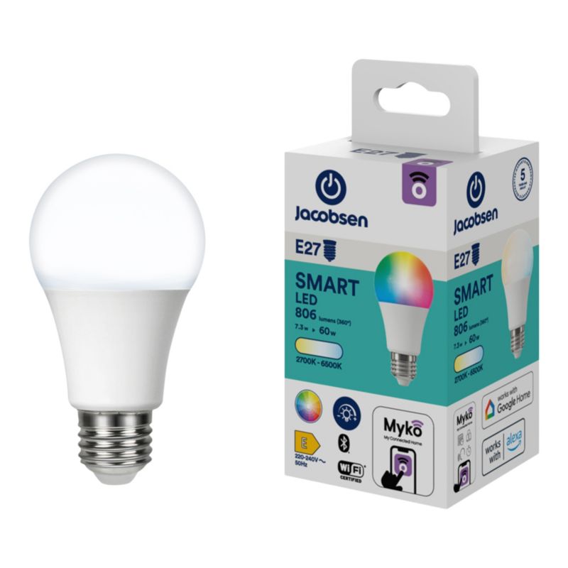 Inteligentna żarówka Jacobsen Myko A60 E27 806 lm RGB