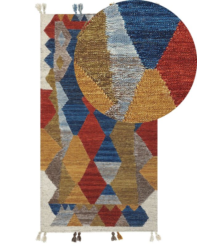 Dywan wełniany kilim 80 x 150 cm wielokolorowy Arzakan 1 szt.