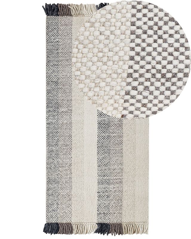 Dywan wełniany 80 x 150 cm złamana biel Emirler 1 szt.