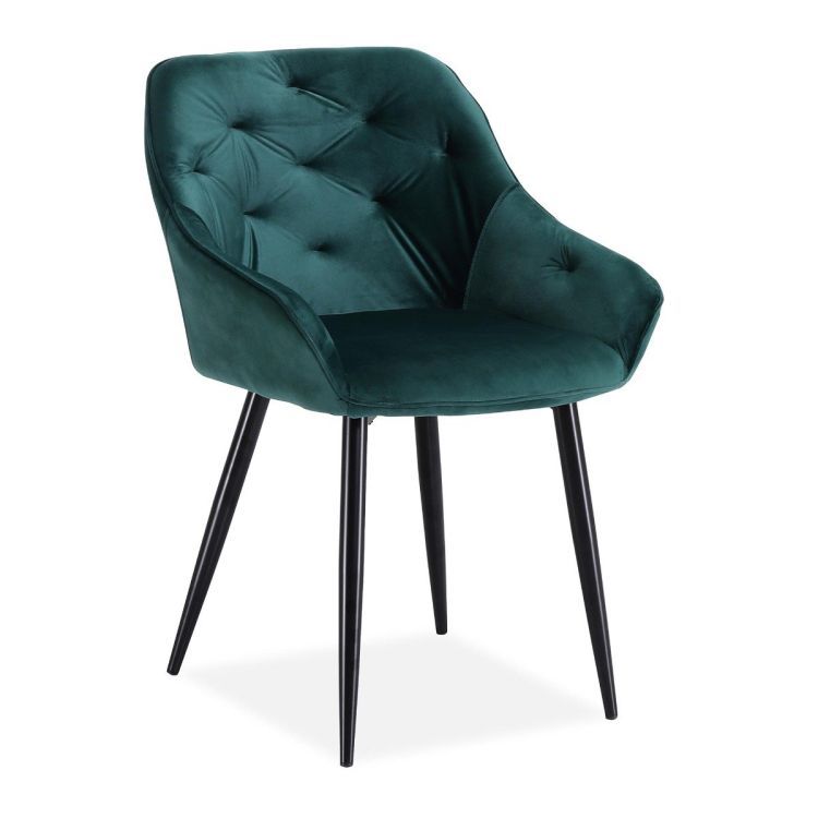 Krzesło Halmar tapicerowane K487 VELVET ciemnozielone 1 szt