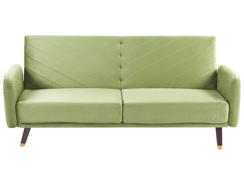Sofa rozkładana Senja Oliwkowy Welur 1 szt.