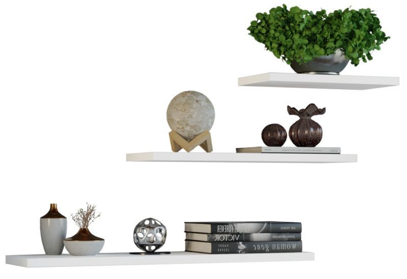 Komplet 3x Półka Topeshop Półki Wiszące Tobi 3P Biały 15x60x1,8 cm 1 szt.