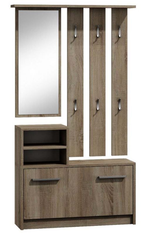 Garderoba Topeshop Vera Wieszak Lustro Szafka na Buty - Trufel 24x85x180 cm 1 szt.