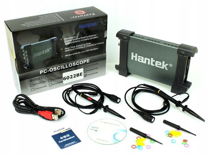 Oscyloskop cyfrowy Hantek 6022BE 2x20MHz USB 1 kpl.