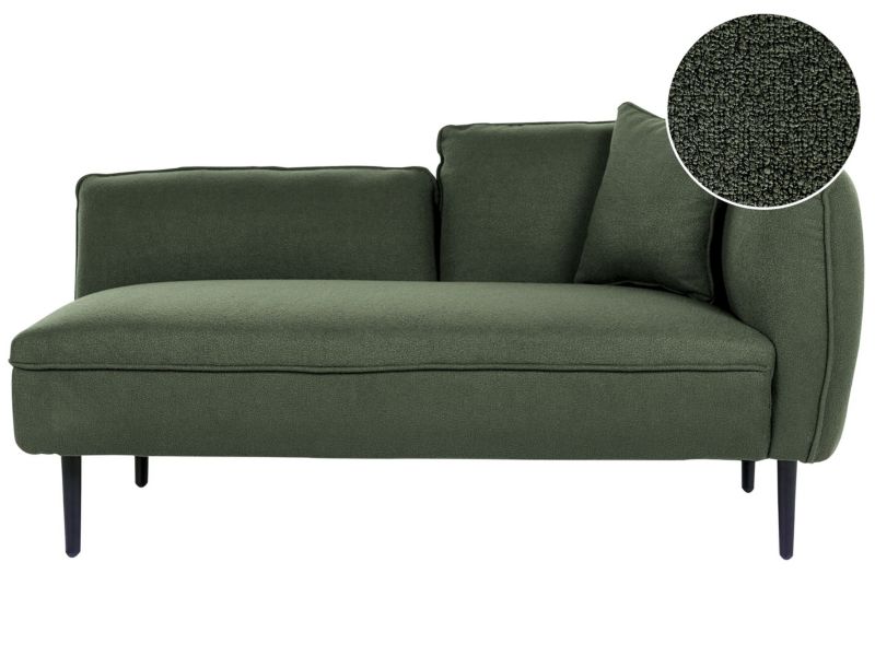Szezlong boucle prawostronny zielony Chevannes 1 szt.