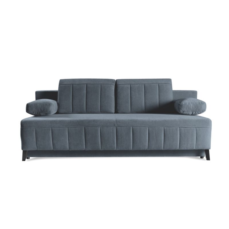 Sofa z przeszyciami Bettso Aruna z wygodnymi poduszkami do salonu ciemnoniebieski 1szt.