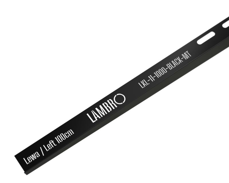 Listwa brodzikowa krawędziowa spadkowa lewa Lambro czarny mat RAL 9005 100cm 1 szt.