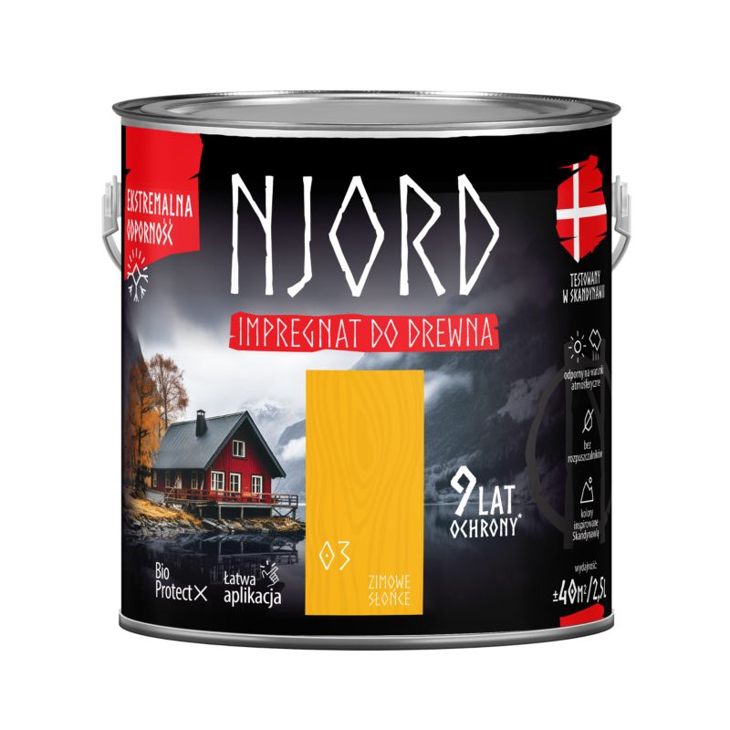 Impregnat do drewna Njord zimowe słońce 2,5 l