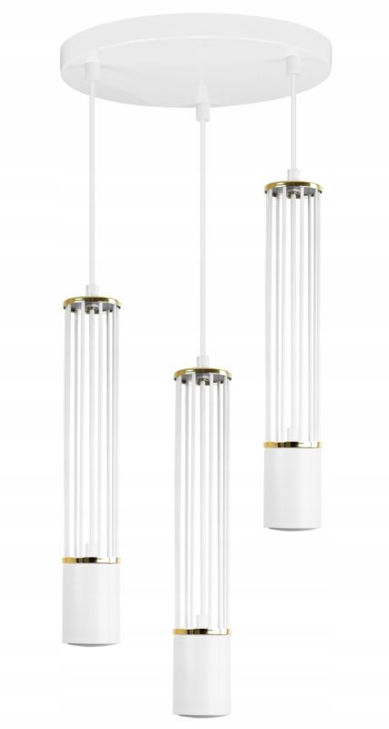 Lampa sufitowa wisząca Light Home LH Aria 3x GU10 okragły 30cm biały/złoty 1szt.