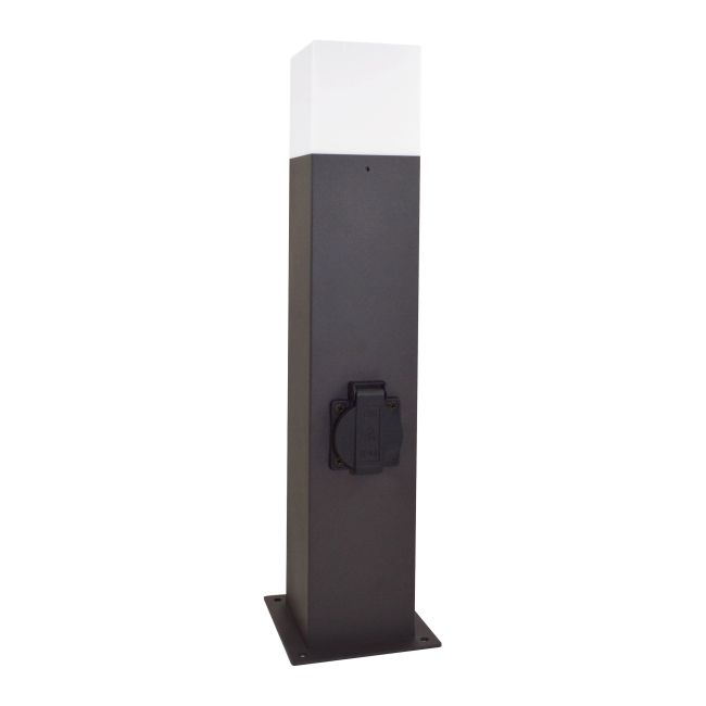 Lampa stojąca LED Polux New York 12 W E27 IP44 44 cm z gniazdem grafitowa