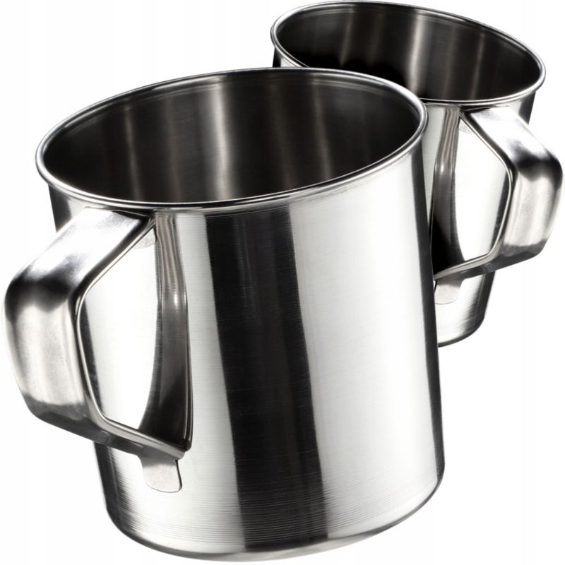 Kubek KADAX Stalowy 400ml Turystyczny Kubki 2szt Srebrny 1szt.