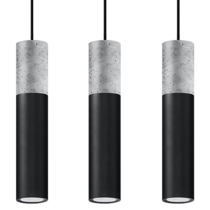 Lampa wisząca Sollux Lighting BORGIO 3L czarny 1 szt.