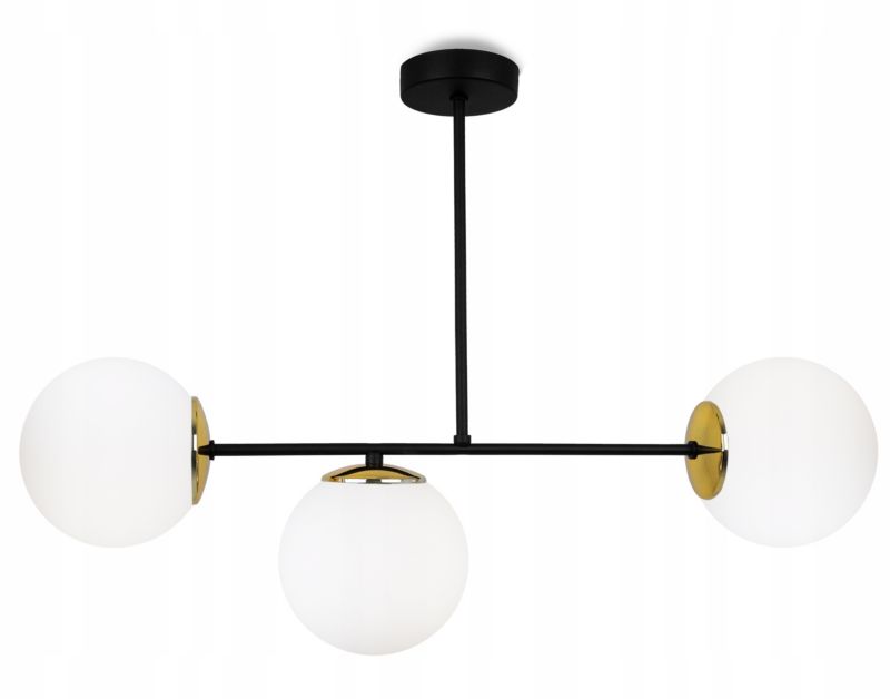 Lampa sufitowa wisząca Light Home LH Palermo 3x E14 40W klosz biały/złoty 1szt.