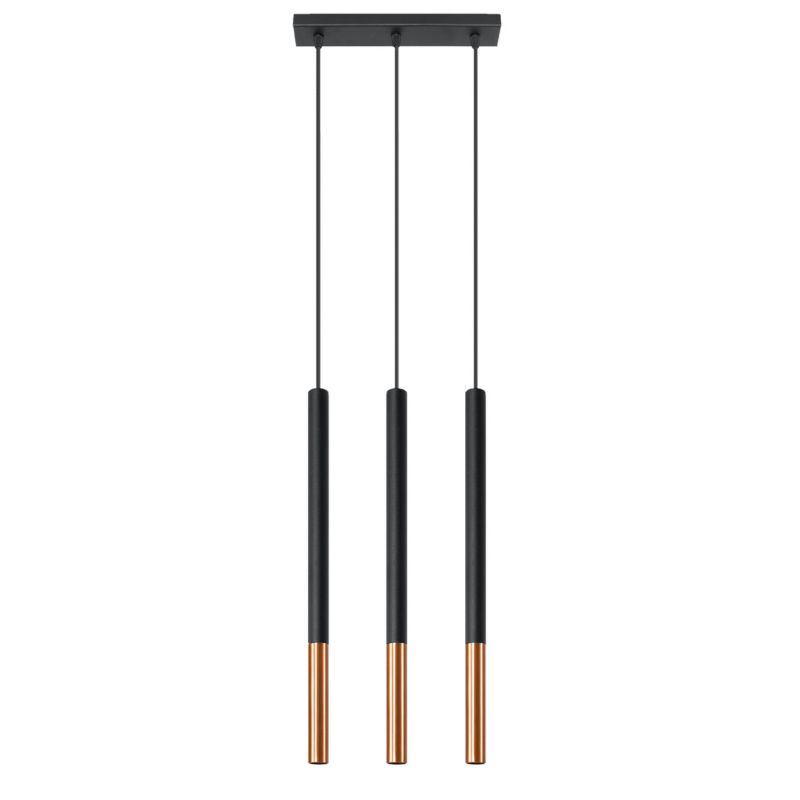 Lampa wisząca Sollux Lighting MOZAICA 3L czarny/miedź 1 szt.