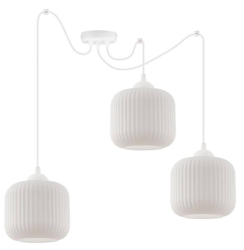 Lampa sufitowa wisząca Light Home LH Riffle Pająk Walec 3x E27 60W biały 1szt.