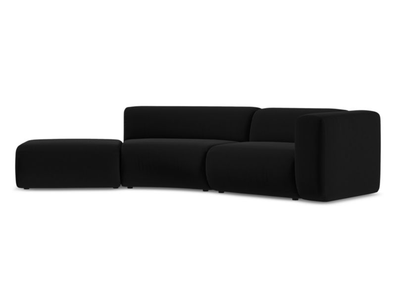 4-osobowa kanapa modułowa lewa Makamii Ekahi z weluru 335x166 cm czarny 1 szt.