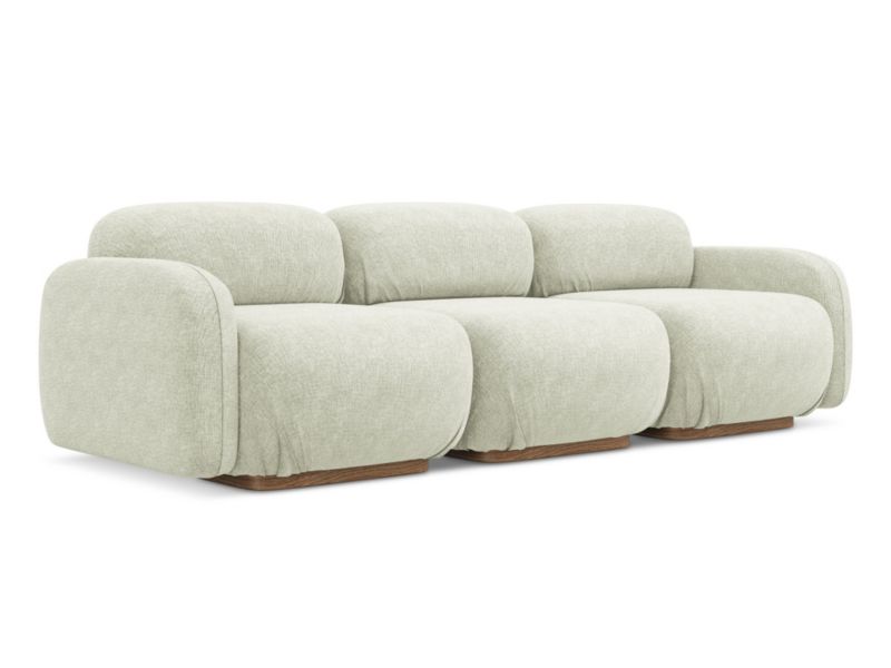 4-osobowa kanapa modułowa Makamii Ailani z tkaniny szenilowej 270x95 cm biały 1 szt.