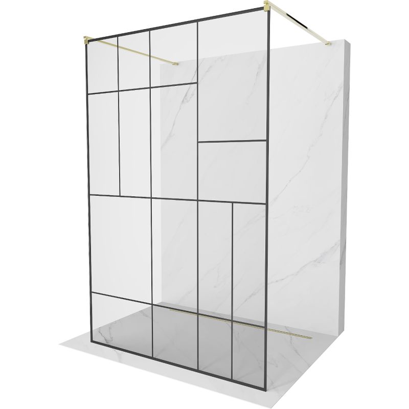 Ścianka prysznicowa Mexen Kioto czarny wzór 140x200 cm 800-140-002-50-78 1 szt.