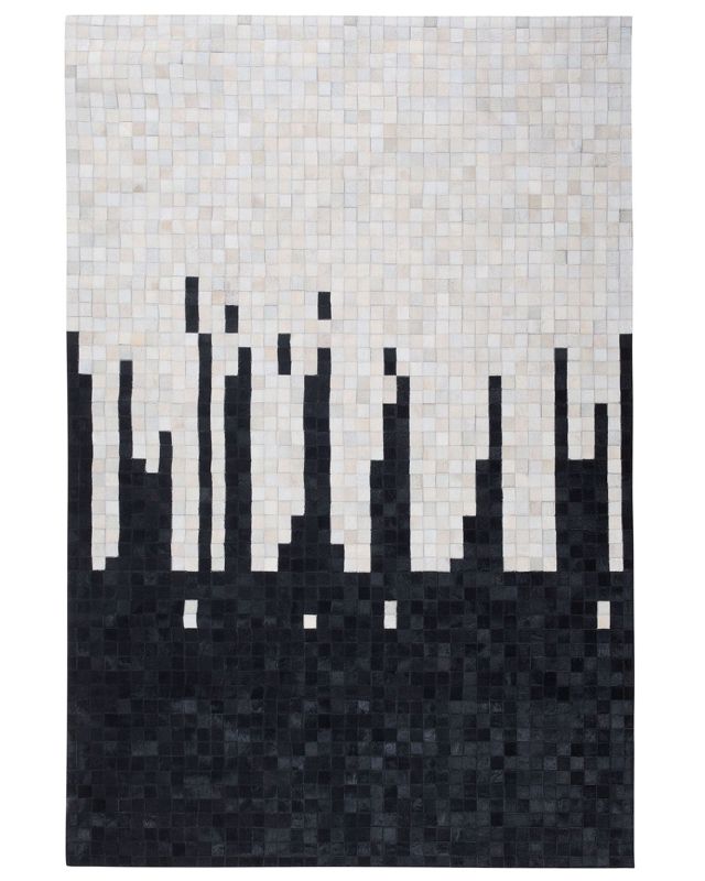 Dywan skórzany 160 x 230 cm czarno-biały Bolu 1 szt.