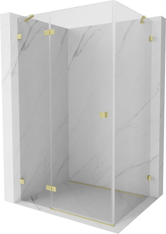 Kabina prysznicowa prostokątna Mexen Lunar transparent złoty 100x80 cm 1 szt.