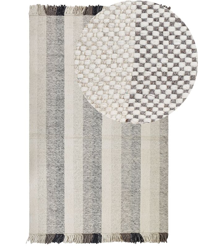 Dywan wełniany 140 x 200 cm złamana biel Emirler 1 szt.