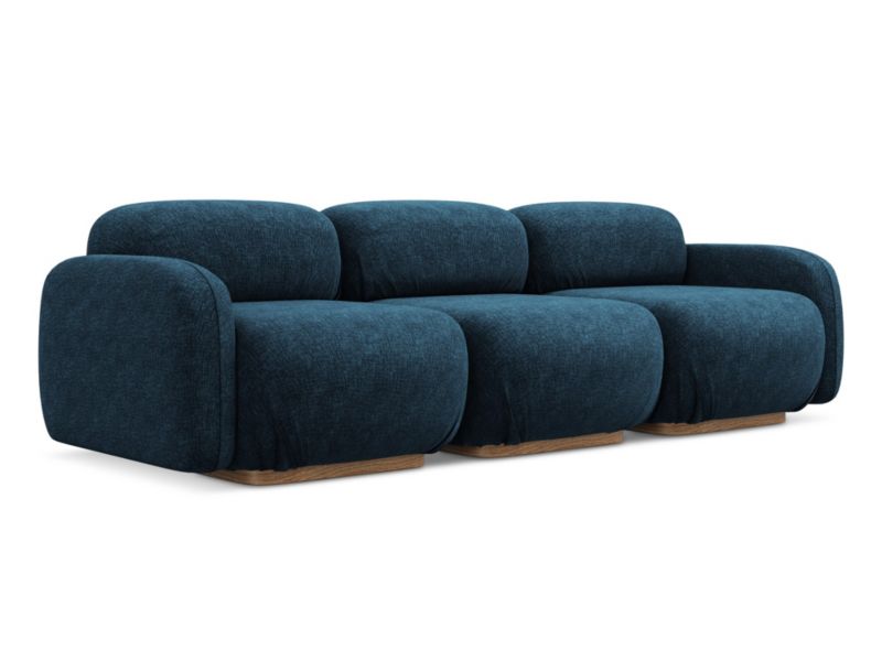 4-osobowa kanapa modułowa Makamii Ailani z tkaniny szenilowej 270x95 cm królewski niebieski 1 szt.