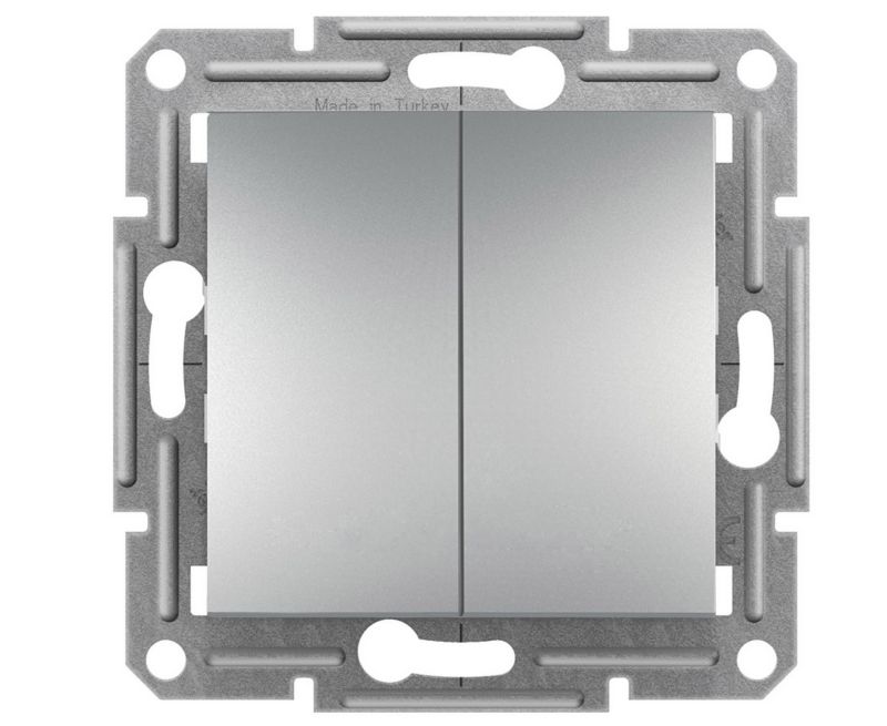 Łącznik podwójny Schneider schodowy bez ramki Asfora Aluminium 1 szt.