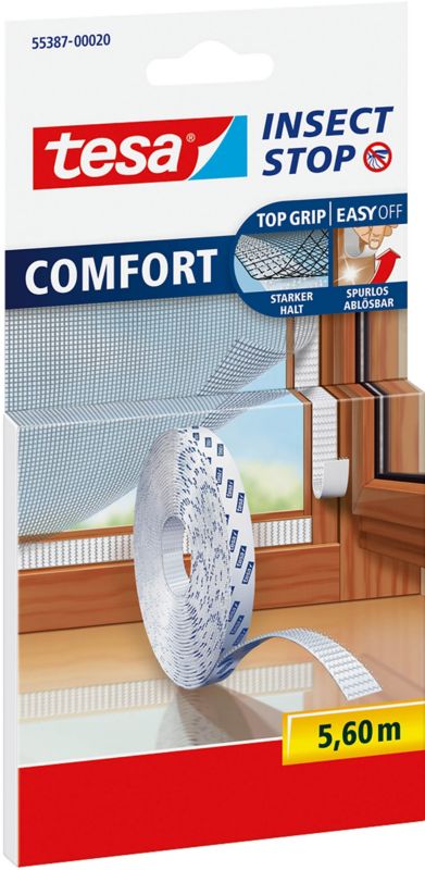 Rzep samoprzylepny do moskitier Tesa Comfort 10 mm x 5,6 m
