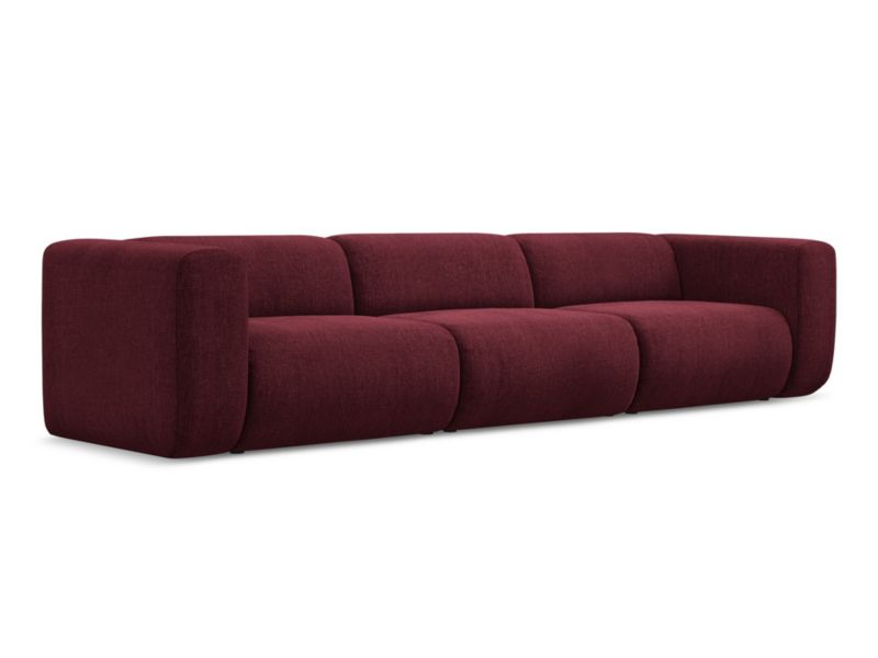 4-osobowa kanapa modułowa Makamii Ekahi z tkaniny szenilowej 319x89 cm bordo 1 szt.