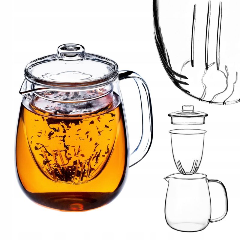 Dzbanek Do Herbaty KADAX Z Zaparzaczem Szklany 600ml 1szt.
