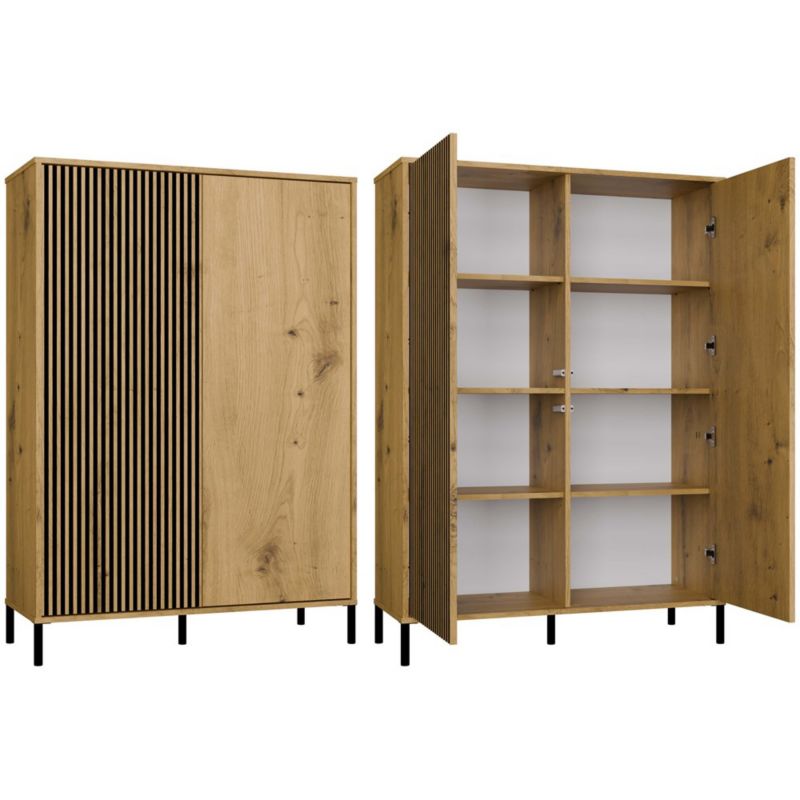 Witryna TopEshop Kamaro 2DD Slim/Gładki Dąb Artisan 103,5x147,5x40 cm 1szt