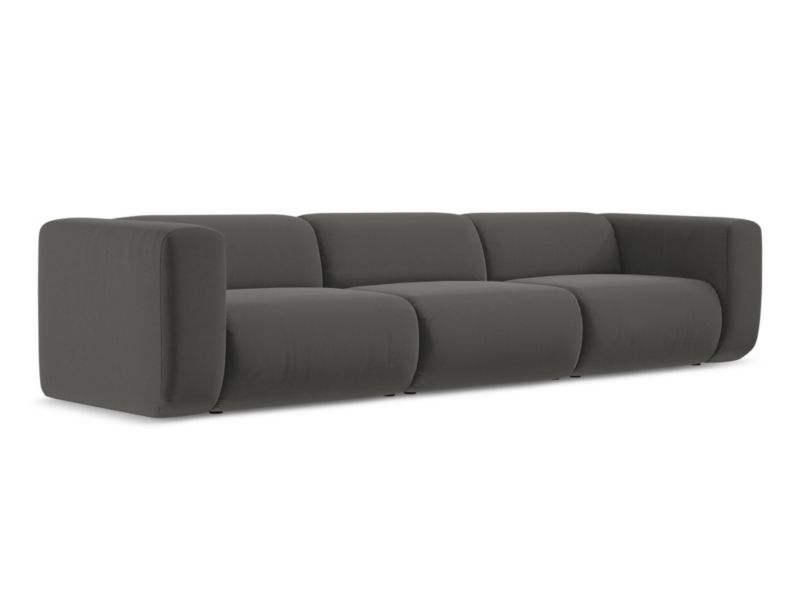 4-osobowa kanapa modułowa Makamii Ekahi z weluru 319x89 cm stalowy 1 szt.