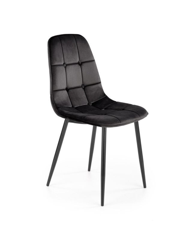 Krzesło Halmar tapicerowane K417 VELVET czarne 1 szt