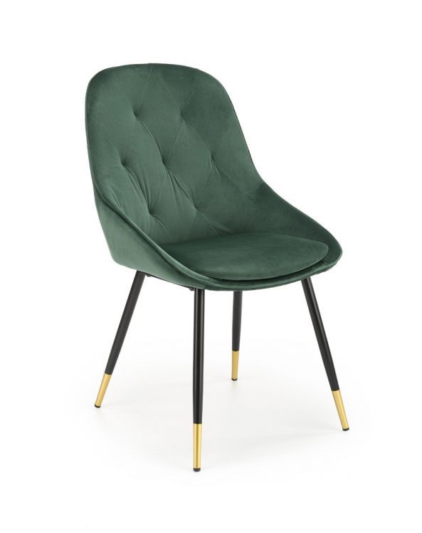 Krzesło Halmar tapicerowane K437 VELVET ciemnozielone 1 szt