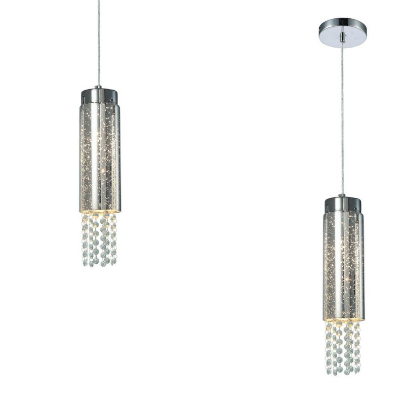 Lampa wisząca Moonlight 1xE14 metalowa szklana kryształowa 1 szt.