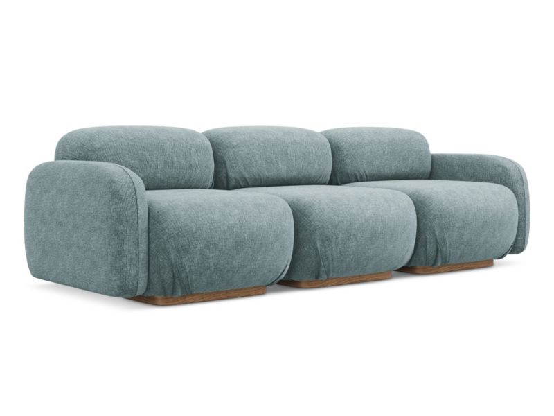 4-osobowa kanapa modułowa Makamii Ailani z tkaniny szenilowej 270x95 cm jeans 1 szt.
